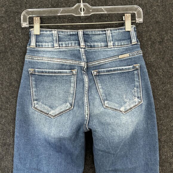 KanCan Jeans Women's 1/24 Blue High Rise Skinny Distressed Stretch Denim KC9253D - Picture 4 of 12